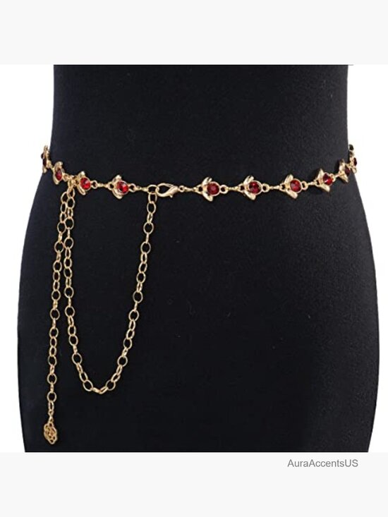 Rhinestone Crystal Waist Chain Belt for Dress Party main image 5